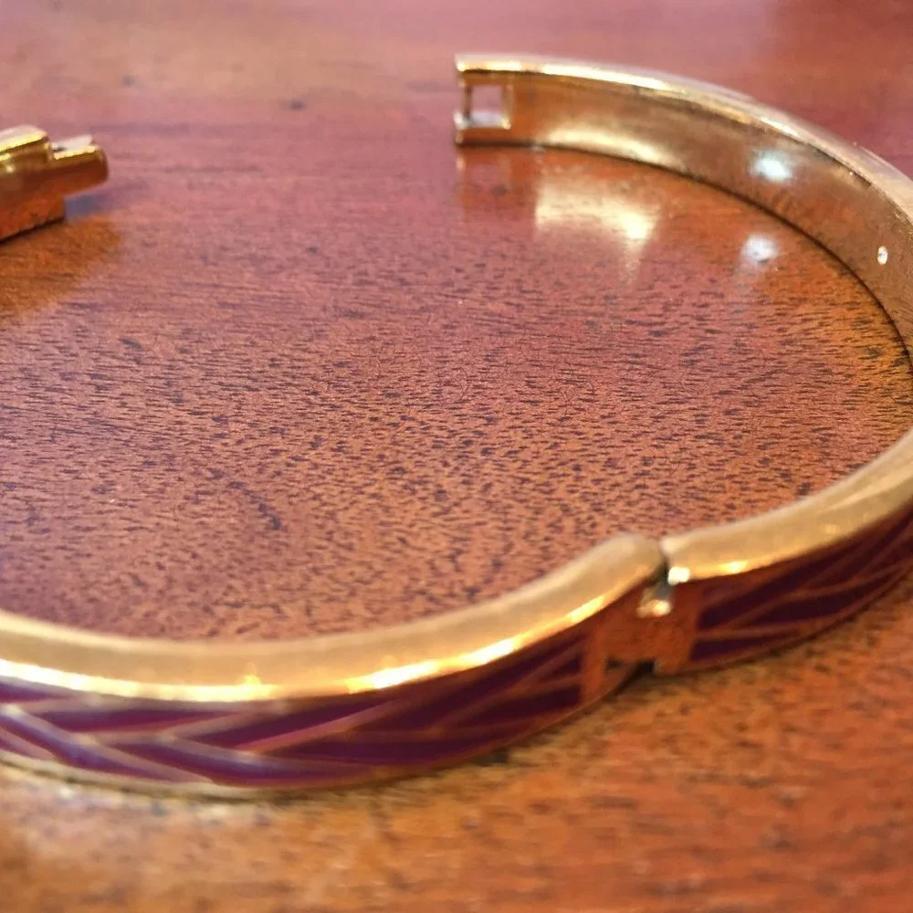 J Crew Bangle - Gold & Burgundy